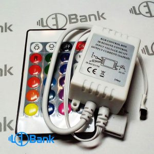 کنترلر 6 آمپر ال ای دی RGB ریموت 24 کلید مادون قرمز ولتاژ ورودی 12 ولت