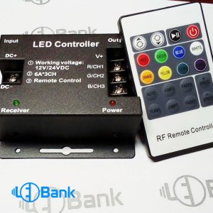 درایور و کنترلر RGB کنترل از راه دور 18 آمپر 12 تا 24 ولت ریموت rf