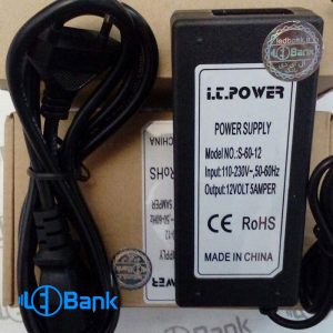 آداپتور 12 ولت 5 آمپر دو کابل پاوری IC POWER