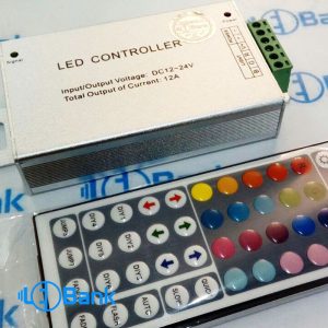 کنترلر ال ای دی RGB هفت رنگ 44 کلید 12 آمپر 12-24 ولت