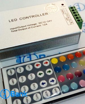 کنترلر ال ای دی RGB هفت رنگ 44 کلید 12 آمپر 12-24 ولت