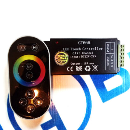 کنترلر ال ای دی RGB تاچ 3 کاناله هر مسیر 6 آمپر ولتاژ ورودی 12-24 ولت