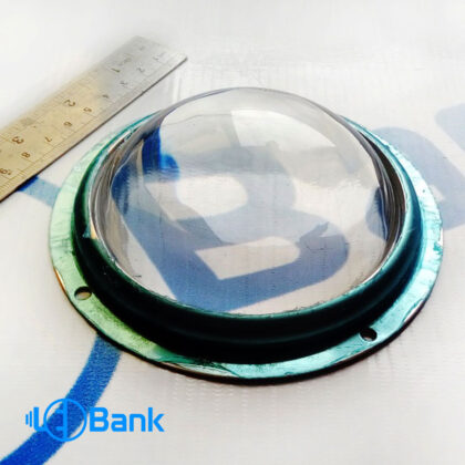 لنز محدب شیشه ایی و هولدر سوراخ دار ال ای دی 100 وات قطر 12 سانتیمتر