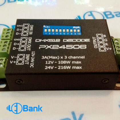 دیکدر و کنترلر DMX 512 RGB ، ولتاژ ورودی 12-24
