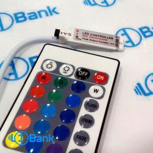 کنترلر ال ای دی RGB هفت رنگ 12 ولت 12 آمپر با ریموت 24 کلید مادون قرمز