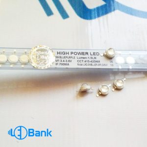 ال ای دی پاور فرابنفش ۳ وات ۴۲۵-۴۱۵ نانومتر چیپ ۴۵ میل Epileds تایوان