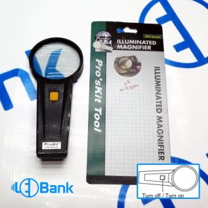 ذره بین چراغ دار دستی 4x برند بروسکیت