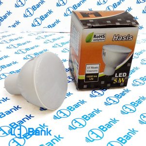 لامپ هالوژنی ال ای دی 5 وات برند حسیس پایه MR16 سفید آفتابی و مهتابی