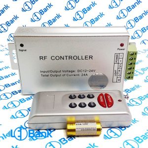 ریموت کنترلر rgb ولتاژ 12-24 ولت 24 آمپر 8 کلید برد بلند rf
