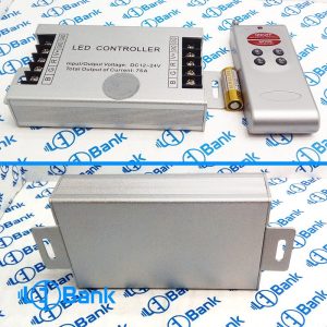 ریموت کنترلر rgb ولتاژ 12-24 ولت 75 آمپر 8 کلید برد بلند