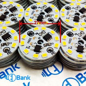 ال ای دی گرد سکه ای 3 وات ورودی 220 ولت قطر 27 میلیمتر چیپ 2835 اس ام دی