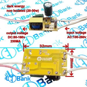 درایور ای ای دی غیر ایزوله شده ولتاژ بالا 80-160 ولت 230 میلی آمپر 20-30 وات