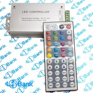 کنترل ال ای دی rgb ریموت 44 کلید ورودی ولتاژ 12-24 ولت 24 آمپر