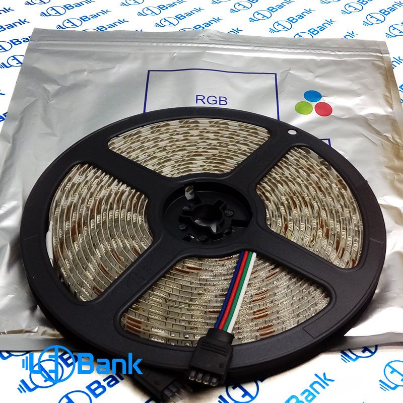 پکیج 5 متری ال ای دی نواری rgb با ریموت کنترل مادون قرمز با پوشش رزین ...