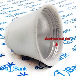 قاب لامپ حبابی پلاستیکی هیت دار با پلیت استاندارد جهت نصب ماژول ال ای دی 7 وات وغیره...