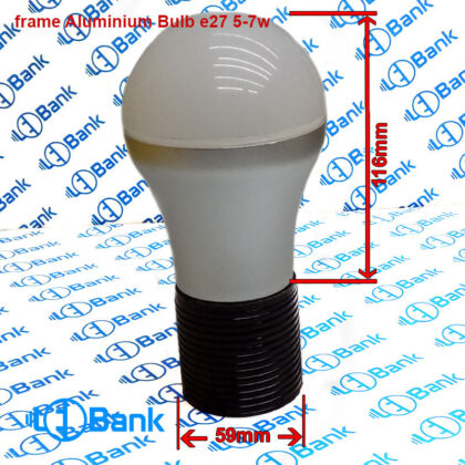 قاب لامپ 5 الی 7 وات حبابی با هیت سینک و پلیت استاندارد آلومینیومی طرح پوسته صاف با رنگ نقره