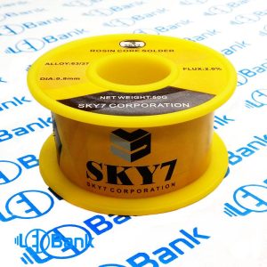 سیم لحیم روغن دار اسکای سون sky7 ضخامت 0.8 میل 50 گرم 63 درصد قلع خالص