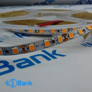 ال ای دی نواری طلایی عرض 5 میلیمتر چیپست 2835 تراکم 120 عدد در هر متر ولتاژ ورودی 12 ولت بدون روکش