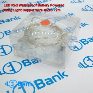 ال ای دی مفتولی قرمز طول 2 متر باتری قلمی ضدآب با محفظه باتری کلید دار مستحکم
