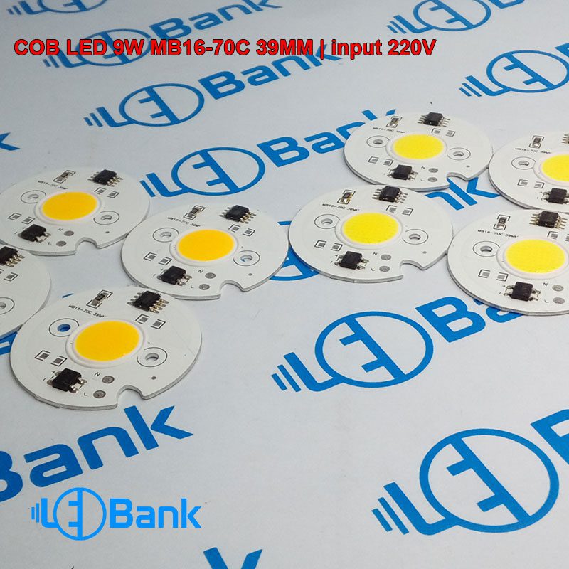 ال ای دی 9 وات گرد 220 ولت سفید مهتاب و آفتاب قطر پی سی بی 39 و قطر فسفر 13 میلیمتر