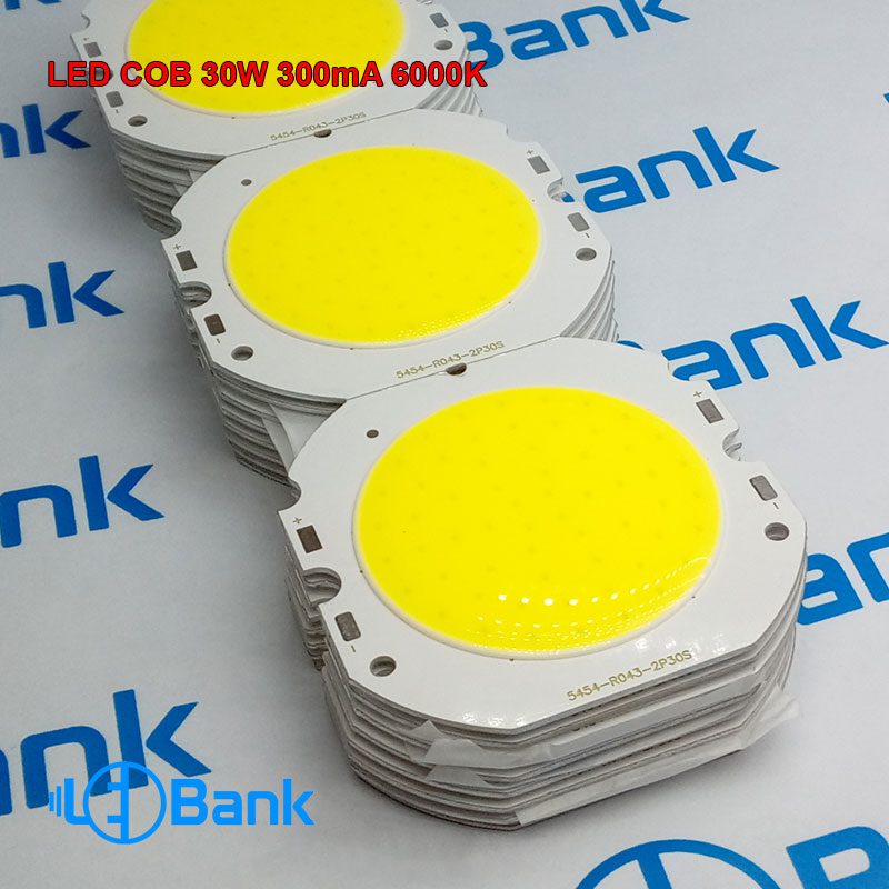 ال ای دی گرد 30 وات سفید مهتابی جریان 300 میلی آمپر و ولتاژ ورودی 90 ولت قطر فسفر 43 میلیمتر