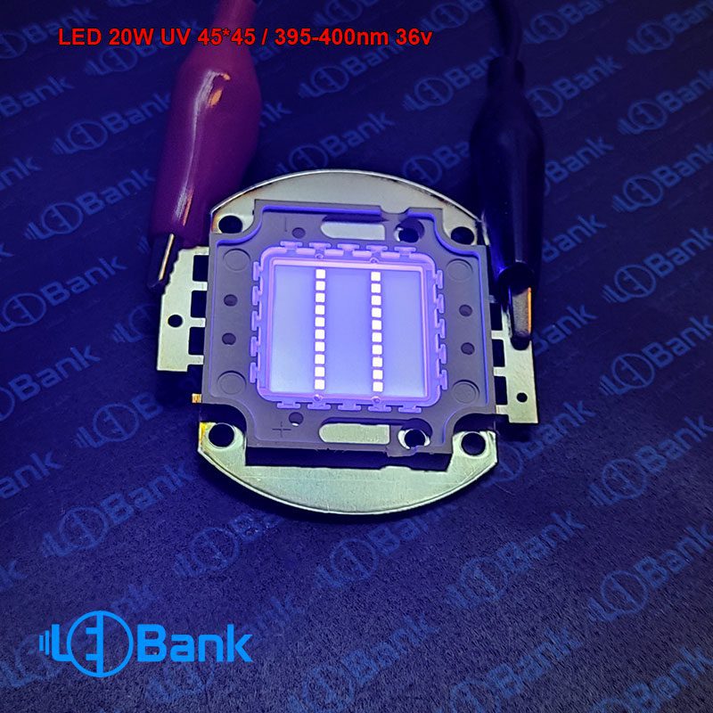 ال ای دی 20 وات یو وی 395 الی 400 نانومتر سایز چیپست 45 میل بریجلوکس آمریکا