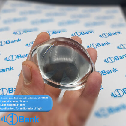 لنز ال ای دی محدب شیشه ای قطر 78 میلیمتر