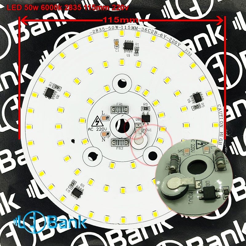 ال ای دی 50w گرد مهتابی 220 ولت قطر 115 میلیمتر قطع کن خودکار نوسان