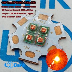 ال ای دی کری امبر 4 چیپ xp-e ولتاژ ورودی 12 ولت اورجینال