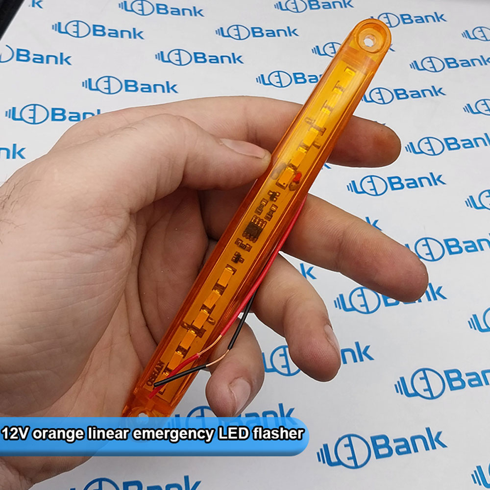 ال ای دی امدادی نارنجی فلاشر خودکار ورودی 12 ولت 16×1.5 سانتی‌متر