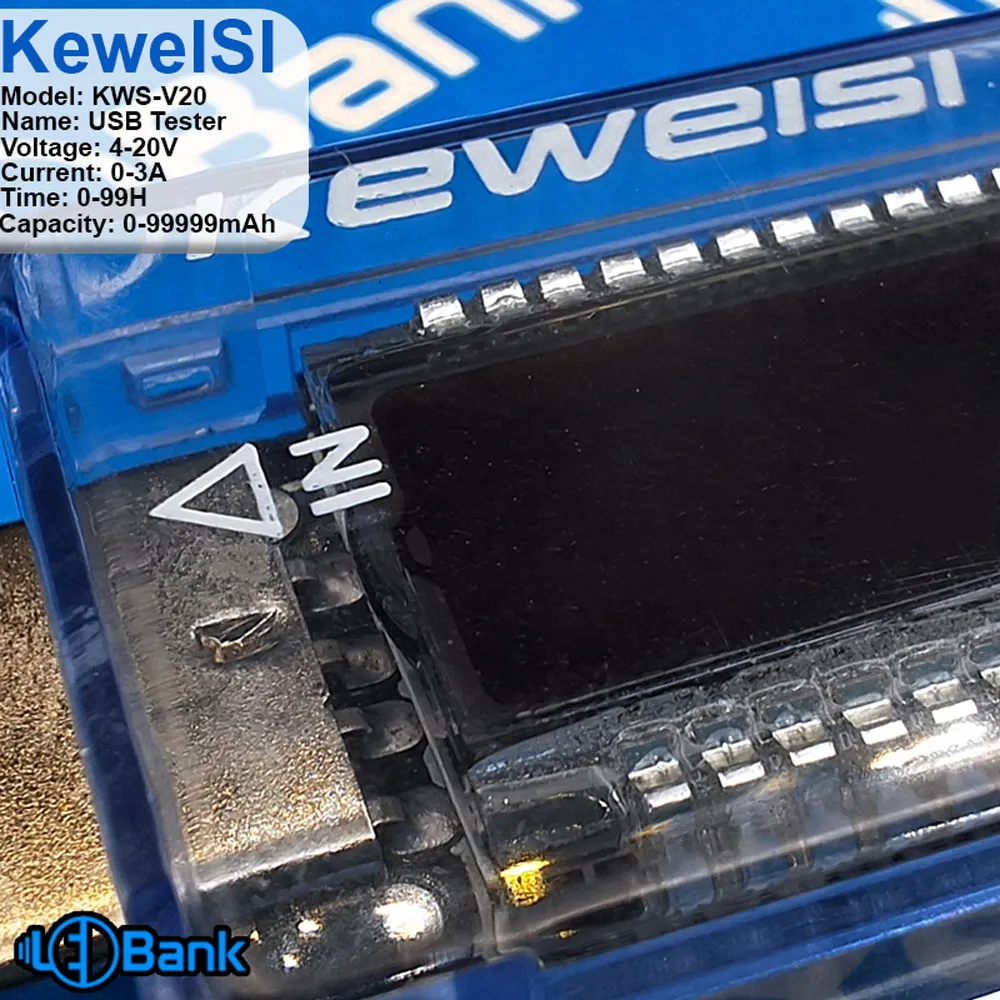 ماژول تستر ولتاژ، جریان و ظرفیت شارژ برند Keweisi مدل KWS-V20 USB