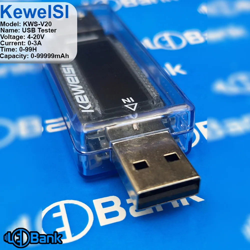 ماژول تستر ولتاژ، جریان و ظرفیت شارژ برند Keweisi مدل KWS-V20 USB