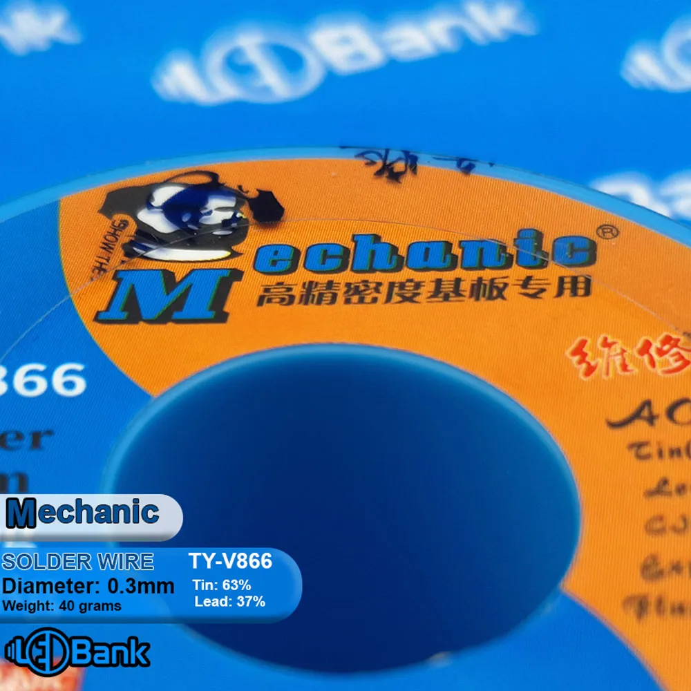 سیم قلع مکانیک ضخامت 0.3 وزن 40 گرمی مدل TY-V866 روغن دار