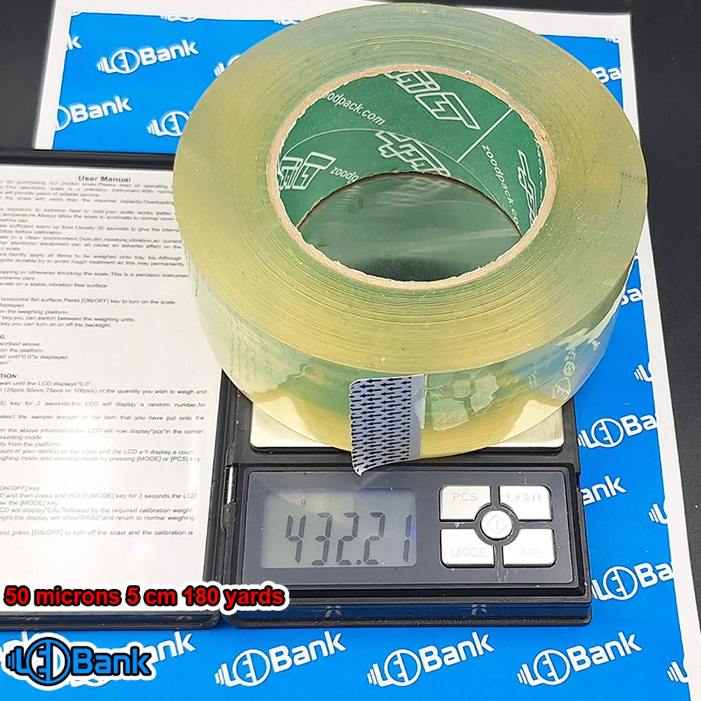 چسب پهن شفاف 50 میکرون 5 سانتیمتر 180 یارد 430 گرم