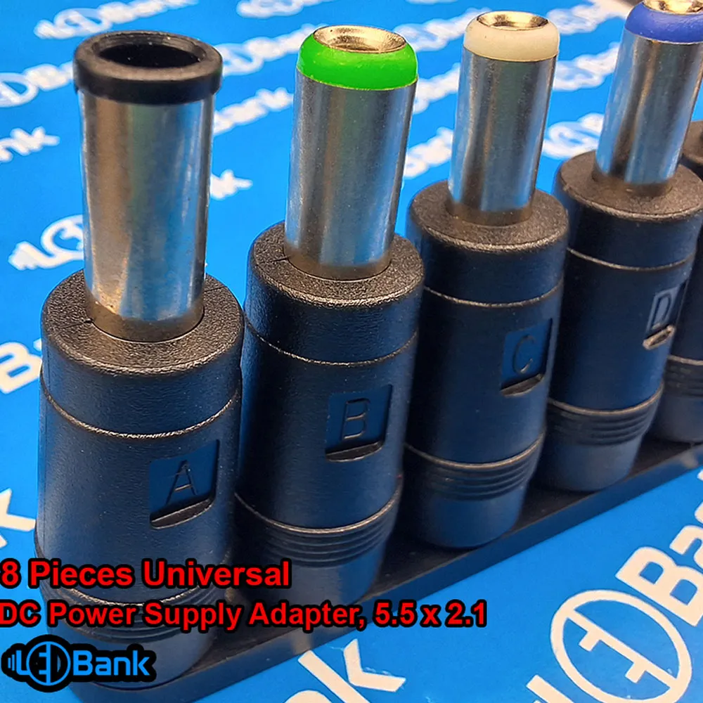 ست تبدیل فیش آداپتوری 8 عددی 5.5X2.1 mm مادگی به انواع نری