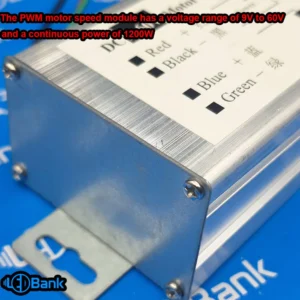 ماژول سرعت دور موتور pwm محدوده ولتاژ 9 تا 60 ولت توان پیوسته 1200 وات
