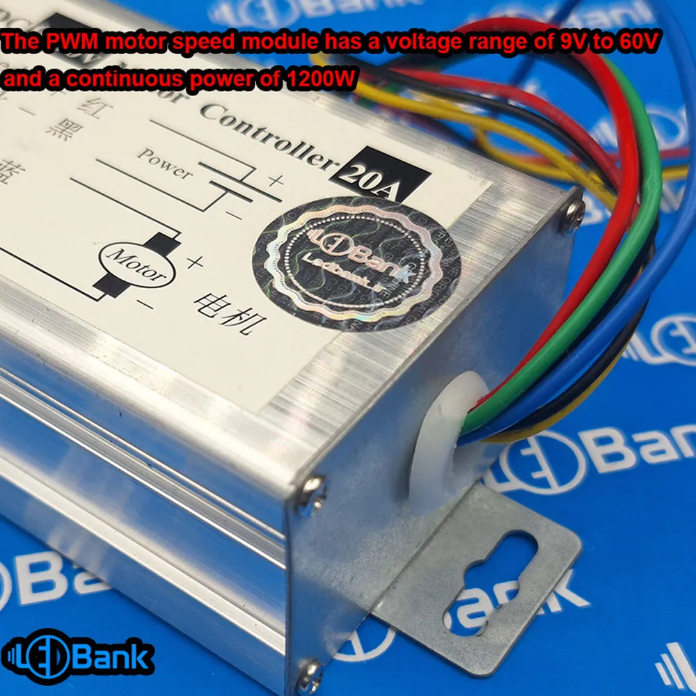 ماژول سرعت دور موتور pwm محدوده ولتاژ 9 تا 60 ولت توان پیوسته 1200 وات