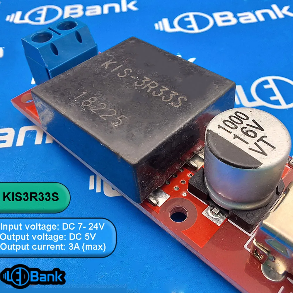ماژول کاهنده ولتاژ DC به DC خروجی USB 5V 3A مدل KIS3R33S