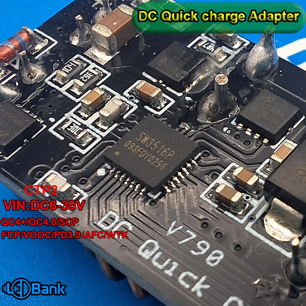 ماژول شارژ سریع دو خروجی Type-C و USB-A کنترل ولتاژ و جریان