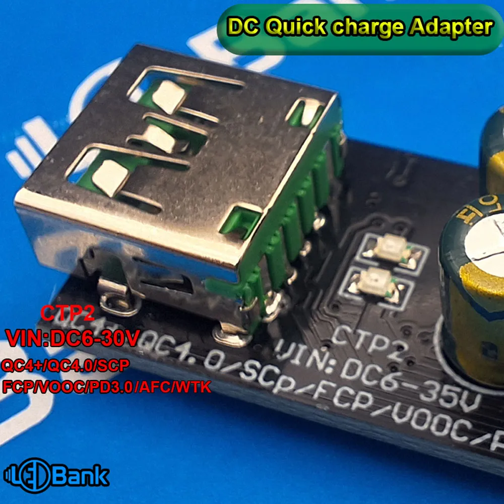 ماژول شارژ سریع دو خروجی Type-C و USB-A کنترل ولتاژ و جریان