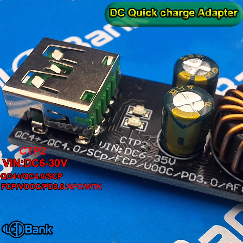 ماژول شارژ سریع دو خروجی Type-C و USB-A کنترل ولتاژ و جریان