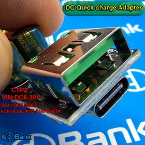 ماژول شارژ سریع دو خروجی Type-C و USB-A کنترل ولتاژ و جریان