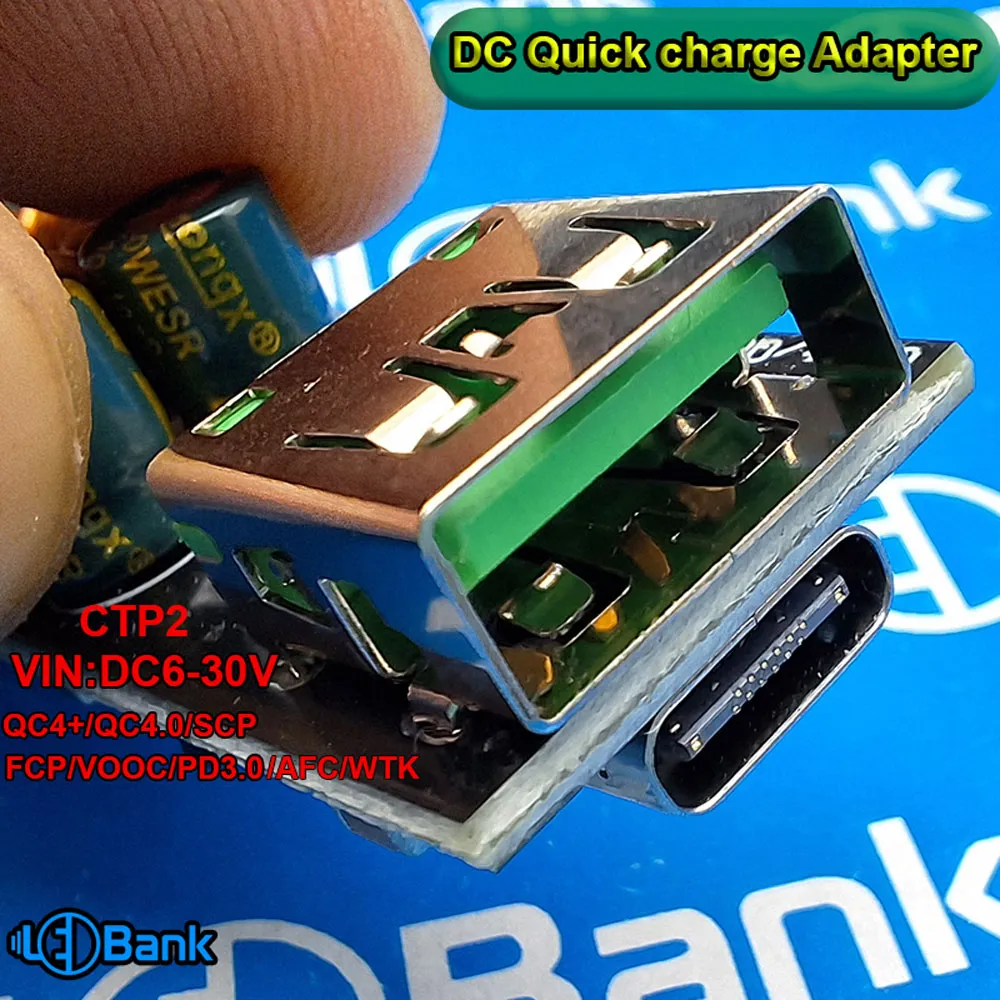 ماژول شارژ سریع دو خروجی Type-C و USB-A کنترل ولتاژ و جریان