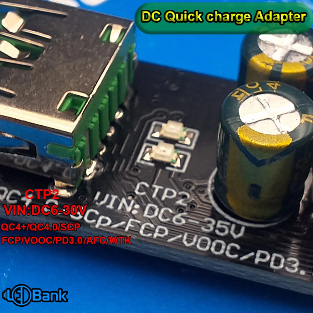 ماژول شارژ سریع دو خروجی Type-C و USB-A کنترل ولتاژ و جریان