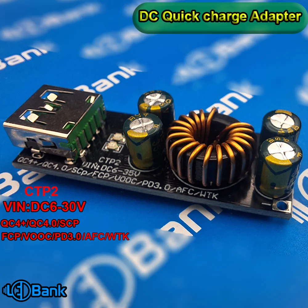 ماژول شارژ سریع دو خروجی Type-C و USB-A کنترل ولتاژ و جریان