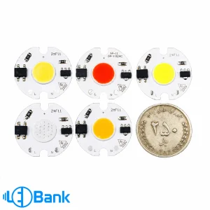 ال ای دی ۵ وات ۲۲۰ ولت گرد ۲۴ میلی‌متر مدل 5W-1B24C – قابل انتخاب در ۵ رنگ (قرمز، آبی، سبز، آفتابی، مهتابی)