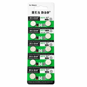 باتری سکه‌ای AG10 بسته ۲ تایی – دکمه‌ای آلکالاین ۱.۵ ولت مناسب ساعت، ریموت و اسباب‌بازی